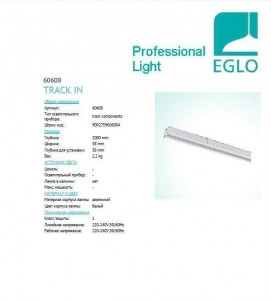   Eglo Phase electric track recessed 60608 3