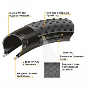  Continental Race King CX Performance, 28 |700x35C|28x1 
3/8x1 5/8, 35-622, Foldable, PureGrip, NyTech Breaker, Skin, 420.,  4