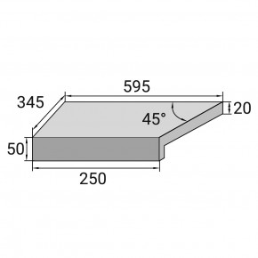  -  Aquaviva   Granito Black 595x345x50(20)  (/45) (24700) 3