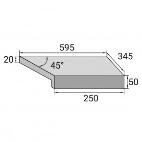  -  Aquaviva   Granito Light Gray 595x345x50(20)  (/45) (24703) 3