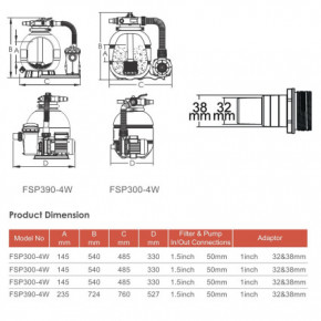   Emaux FSP300-ST20 3 3/ D300 4