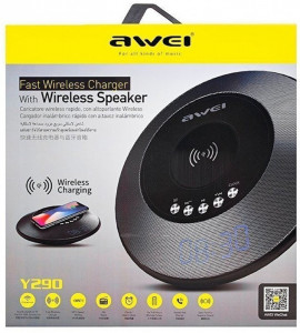   AWEI Y290 Bluetooth Speaker-Wireless Charger Black #I/S 3