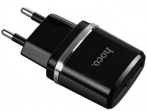    Hoco C12 2USB 2.4A Black