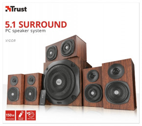 TRUST 5.1 Vigor Surround Speaker System BROWN (dnd-247831) 5