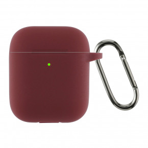  Armorstandart Ultrathin Silicone Case With Hook  Apple AirPods 2 Burgundy (ARM59680)