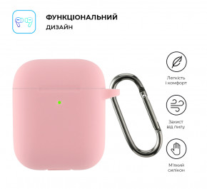  Armorstandart Ultrathin Silicone Case With Hook  Apple AirPods 2 Pink (ARM59688) 3