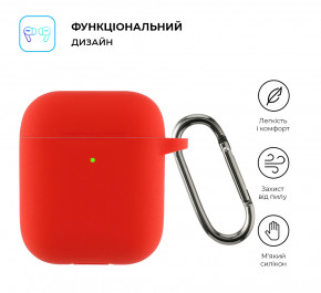  Armorstandart Ultrathin Silicone Case With Hook  Apple AirPods 2 Red (ARM59691) 3