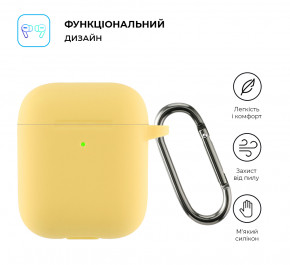  Armorstandart Ultrathin Silicone Case With Hook  Apple AirPods 2 Yellow (ARM59696) 3