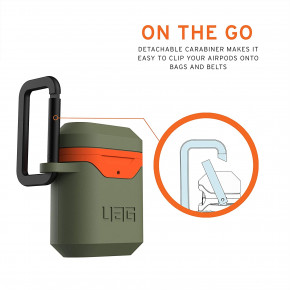  UAG Apple Airpods Std. Issue Hard 001 (V2), Olive/Orange (10242F117297) 8