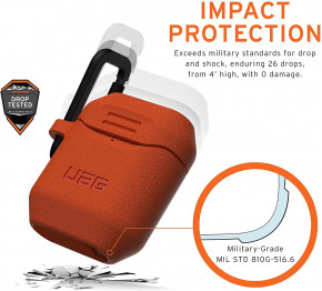  UAG Apple Airpods Standard Issue Silicone 001 (V2), Orange (10244K119797) 3