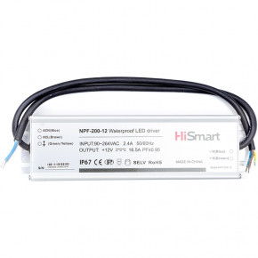   HiSmart 12V, 16.5A, 200W, PFC, IP67