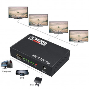   HDMI U&P Splitter 1 to 4 Black (WAZ-FHD14-BK) 4