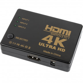  HDMI  U&P Switcher 3 to 1 Black (WAZ-HS31-BK)