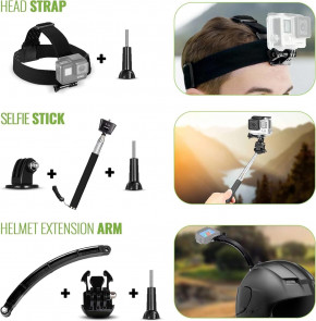 ����-������ GoPro Hero 4K Black Compact + 50-in-1 Accessory Kit 7