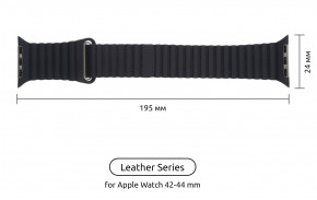  Armorstandart Leather Loop  Apple Watch 42/44 mm Black (ARM45822) 3