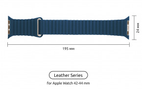  Armorstandart Leather Loop  Apple Watch 42/44 mm Blue (ARM45823) 3