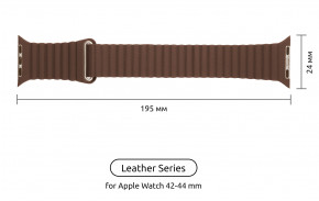  Armorstandart Leather Loop  Apple Watch 42/44 mm Brown (ARM48650) 3