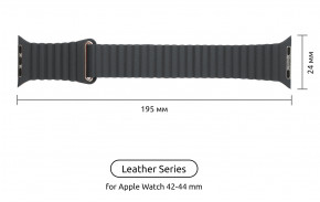  Armorstandart Leather Loop  Apple Watch 42/44 mm Grey (ARM48653) 3