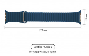  Armorstandart Leather Loop  Apple Watch All Series 38/40 mm Blue (ARM51669) 3