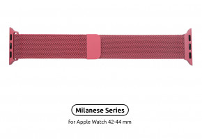  Armorstandart Milanese Loop  Apple Watch All Series 42/44 mm Raspberry Red (ARM55262)