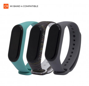  TPU Armorstandart Silicone  Xiaomi Mi Band 3 4 Inertia Dark Grey/Mint/Ornament 3