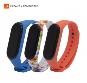  TPU Armorstandart Silicone  Xiaomi Mi Band 3 4 Spring Field Orange/Royal Blue/White 3