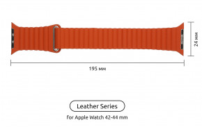  Armorstandart Leather Loop  Apple Watch 42mm/44mm Orange (ARM57837) 3