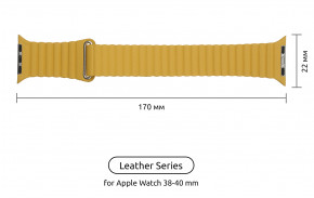  Armorstandart Leather Loop  Apple Watch 38mm/40mm Yellow (ARM57841) 3