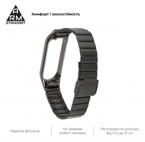  Armorstandart Metal Band Link 603  Xiaomi Mi Band 6/5 Matte Black (ARM59066) 5