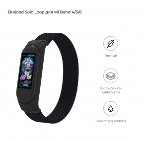  ArmorStandart Braided Solo Loop  Xiaomi Mi Band 4/5/6 Black size S (ARM59177) 4