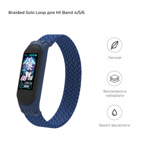  ArmorStandart Braided Solo Loop  Xiaomi Mi Band 4/5/6 Blue size S (ARM59178) 4