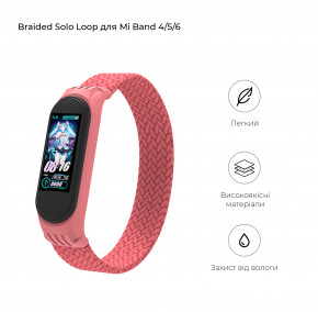  ArmorStandart Braided Solo Loop  Xiaomi Mi Band 4/5/6 Pink size S (ARM59181) 4