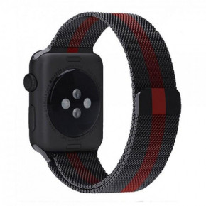  TTech Milanese Steel Loop  Apple watch 42 mm/44 mm Black Red (BS-000065322)