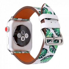  TTech Leather Flower Pattern Series  Apple Watch 42 mm/44 mm Fresh Leaves (BS-000066633)