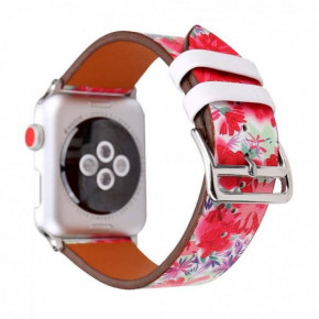  TTech Leather Flower Pattern Series  Apple Watch 38 mm/40 mm Red Flower Arrows (BS-000066634)