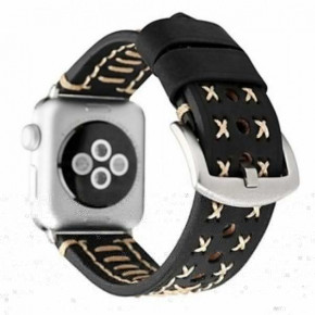  TTech Leather Thread Handmade Series  Apple Watch 42 mm/44 mm Black (BS-000066636)