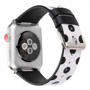  TTech Leather Polkadot Series  Apple Watch 38 mm/40 mm White Black (BS-000066639)