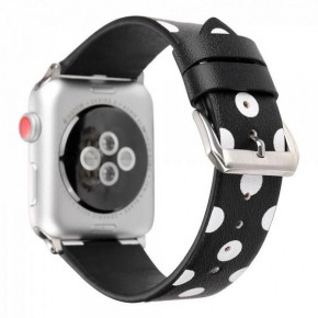  TTech Leather Polkadot Series  Apple Watch 38 mm/40 mm Black White (BS-000066639)