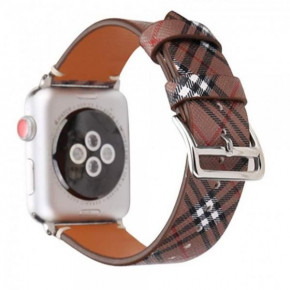  TTech Leather Skew Lattice Series  Apple Watch 42 mm/44 mm Dark Brown (BS-000066640)