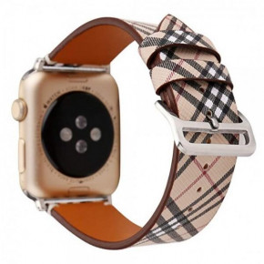  TTech Leather Skew Lattice Series  Apple Watch 42 mm/44 mm Beige (BS-000066640)