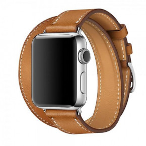  TTech Leather Double Loops Series  Apple Watch 42 mm/44 mm Brown (BS-000066653)