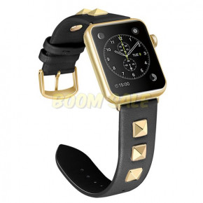  TTech Leather Fashion Rivet Series  Apple Watch 42 mm/44 mm Black