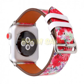  TTech Leather Flower Pattern Series  Apple Watch 38 mm/40 mm Red Flower Arrows