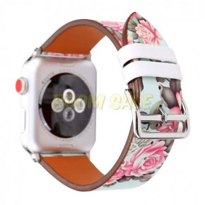  TTech Leather Flower Pattern Series  Apple Watch 38 mm/40 mm Red Flower Stripes