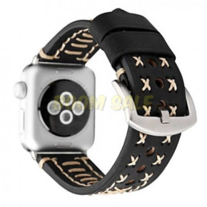  TTech Leather Thread Handmade Series  Apple Watch 38 mm/40 mm Black