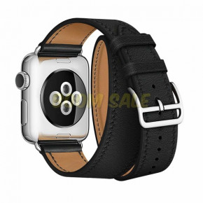  TTech Leather Double Loops Series  Apple Watch 42 mm/44 mm Black