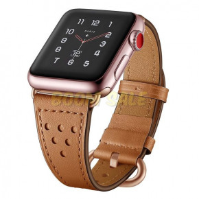  TTech Leather Holes Strap Series  Apple Watch 42 mm/44 mm Brown