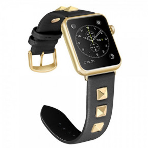  TTech Leather Fashion Rivet Series  Apple Watch 42 mm/44 mm Black (BS-000066623)