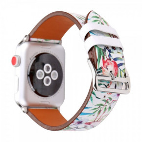  TTech Leather Flower Pattern Series  Apple Watch 42 mm/44 mm Flamingos (BS-000066633)