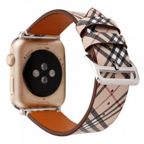  TTech Leather Skew Lattice Series  Apple Watch 38 mm/40 mm Beige (BS-000066641)